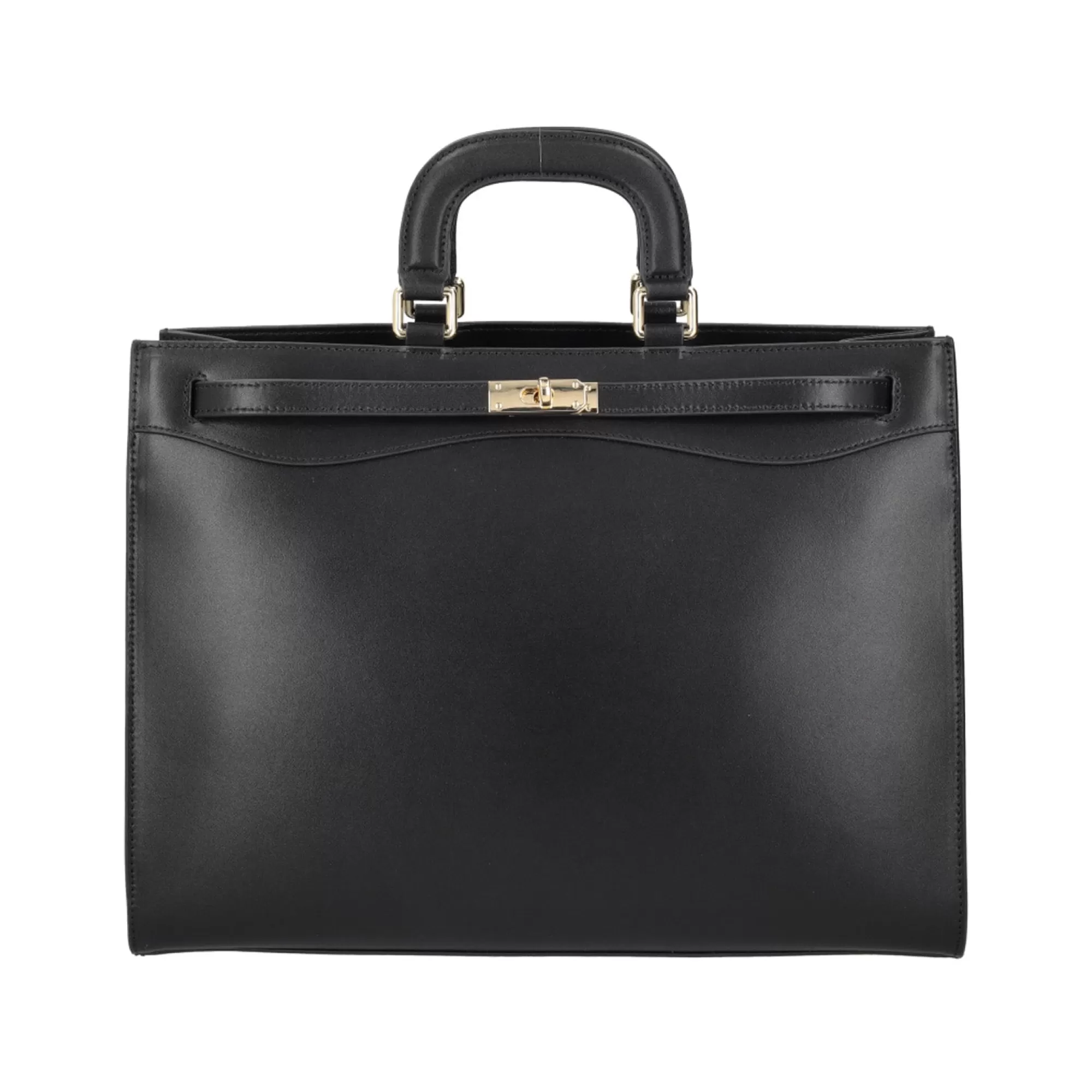 Borse A Mano*Tosca Blu Borsa A Mano Grande "Caffe\\\\\\\\" In 100% Pelle Liscia Nera Nero