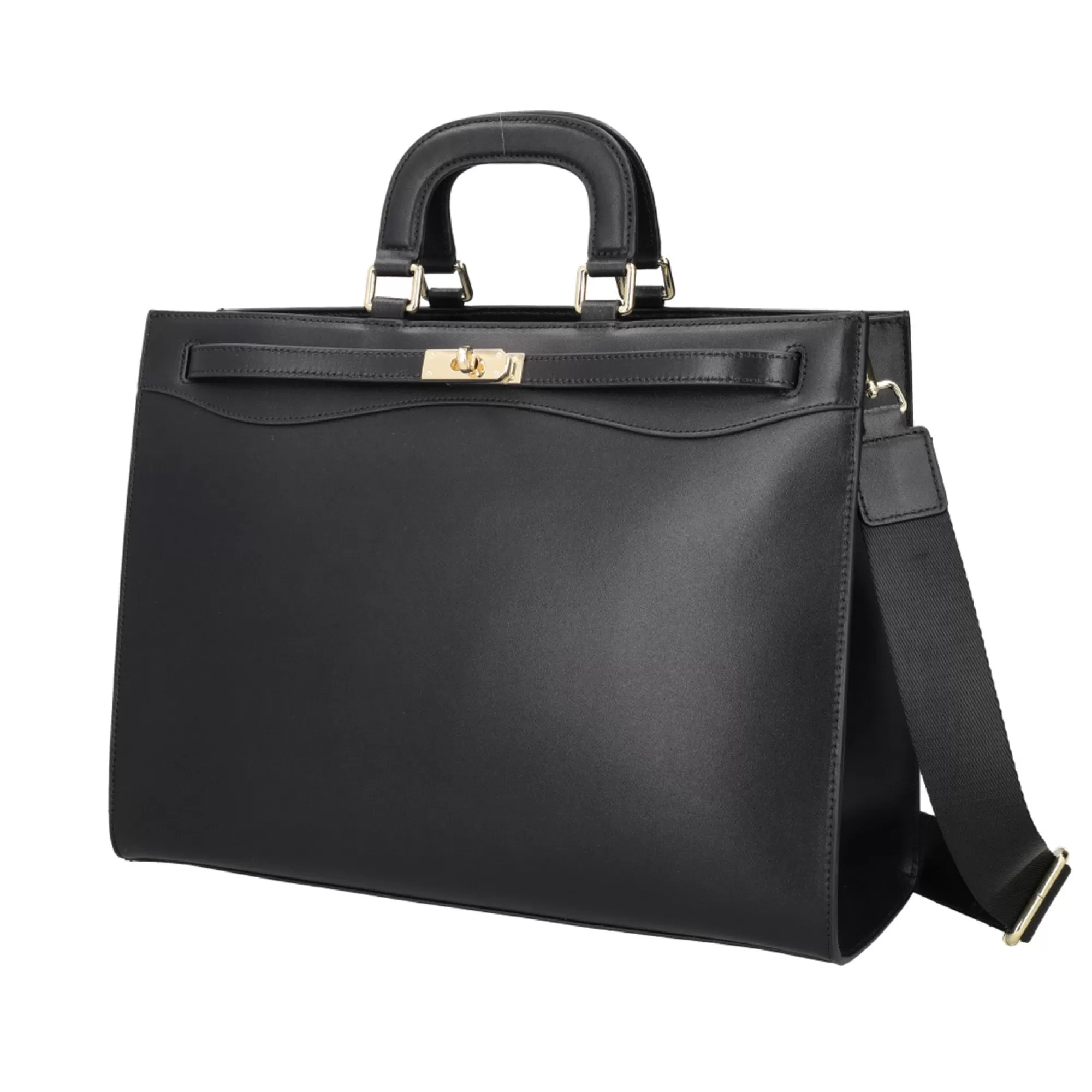 Borse A Mano*Tosca Blu Borsa A Mano Grande "Caffe\\\\\\\\" In 100% Pelle Liscia Nera Nero