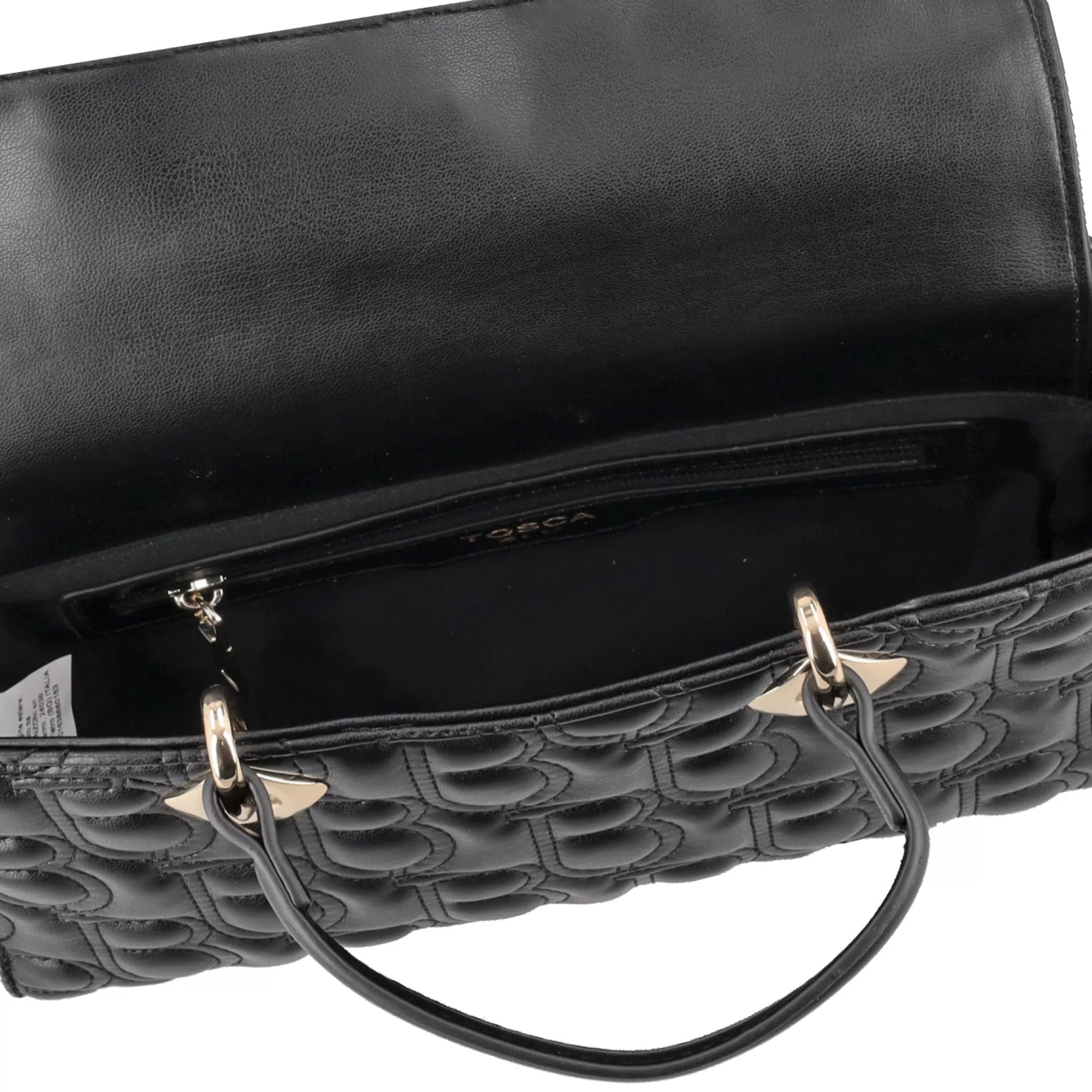 Borse A Mano*Tosca Blu Borsa A Mano Piccola "Tb Logo Trapuntata" In Similpelle Nero