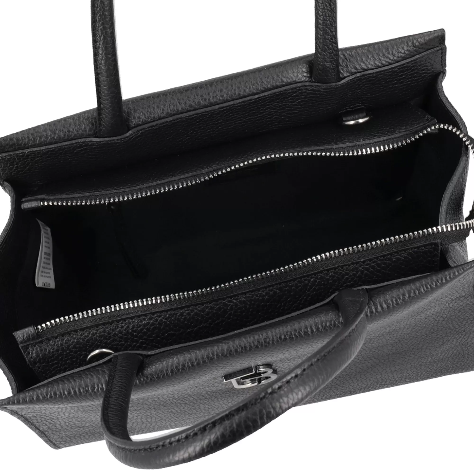 Borse A Mano*Tosca Blu Borsa A Mano "Strudel" Nera In 100% Pelle Bottalata Nero