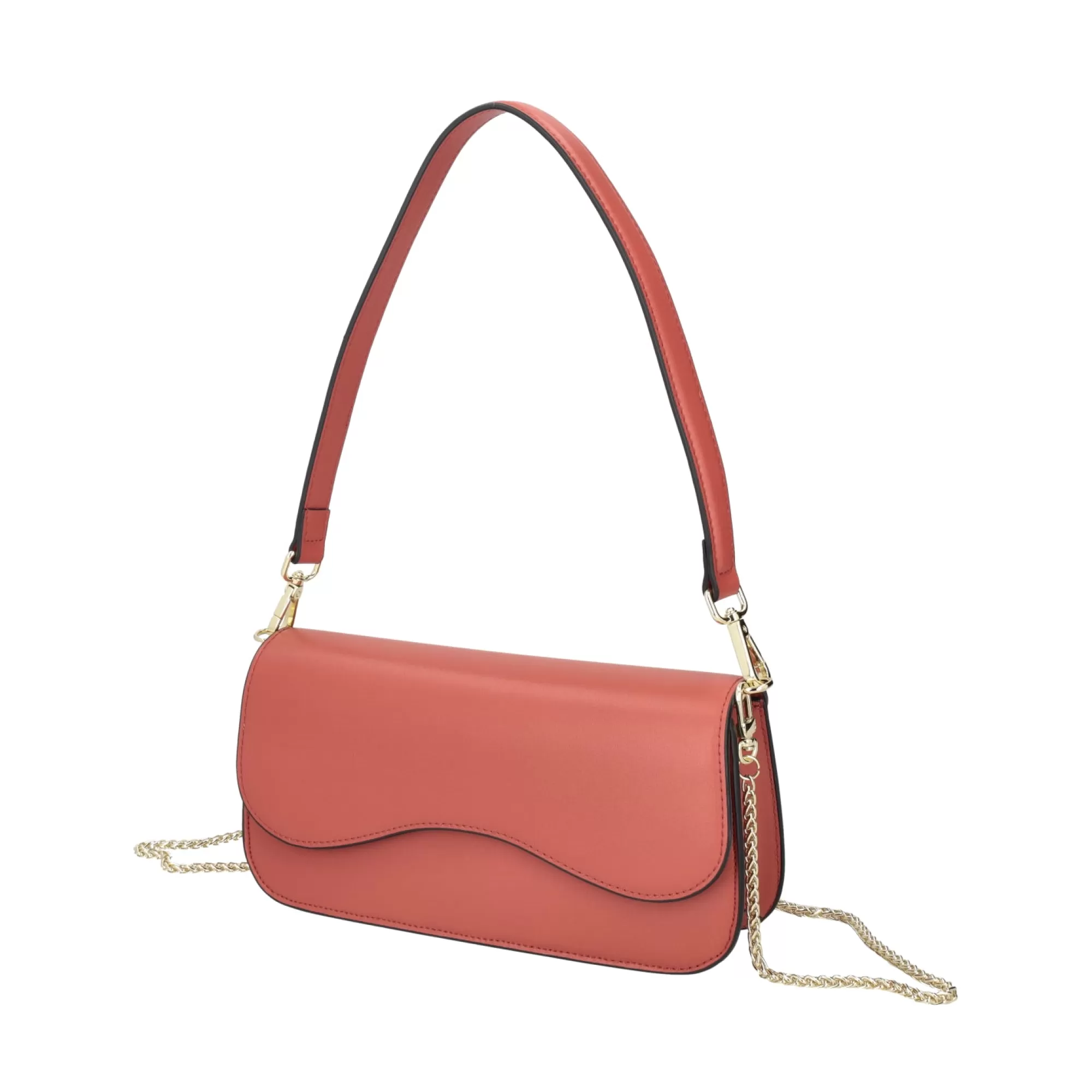 Borse A Tracolla*Tosca Blu Borsa A Tracolla "Caffe" Color Mattone In 100% Pelle Liscia Arancione