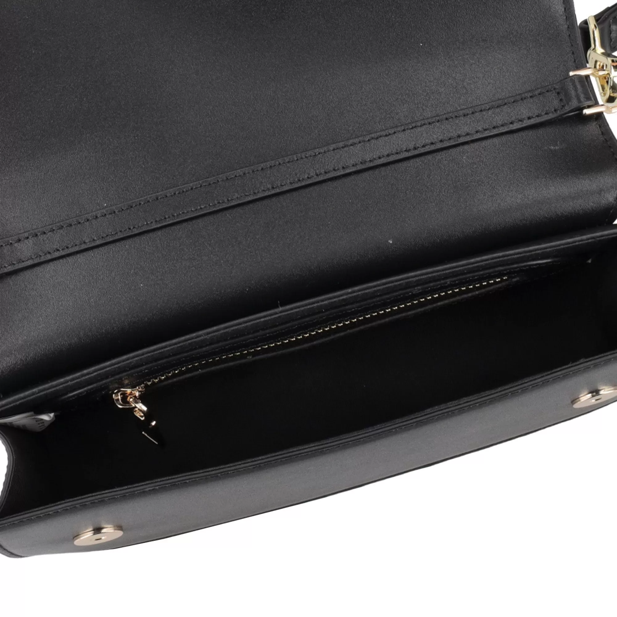 Borse A Tracolla*Tosca Blu Borsa A Tracolla "Caffe" Nera In 100% Pelle Liscia Nero