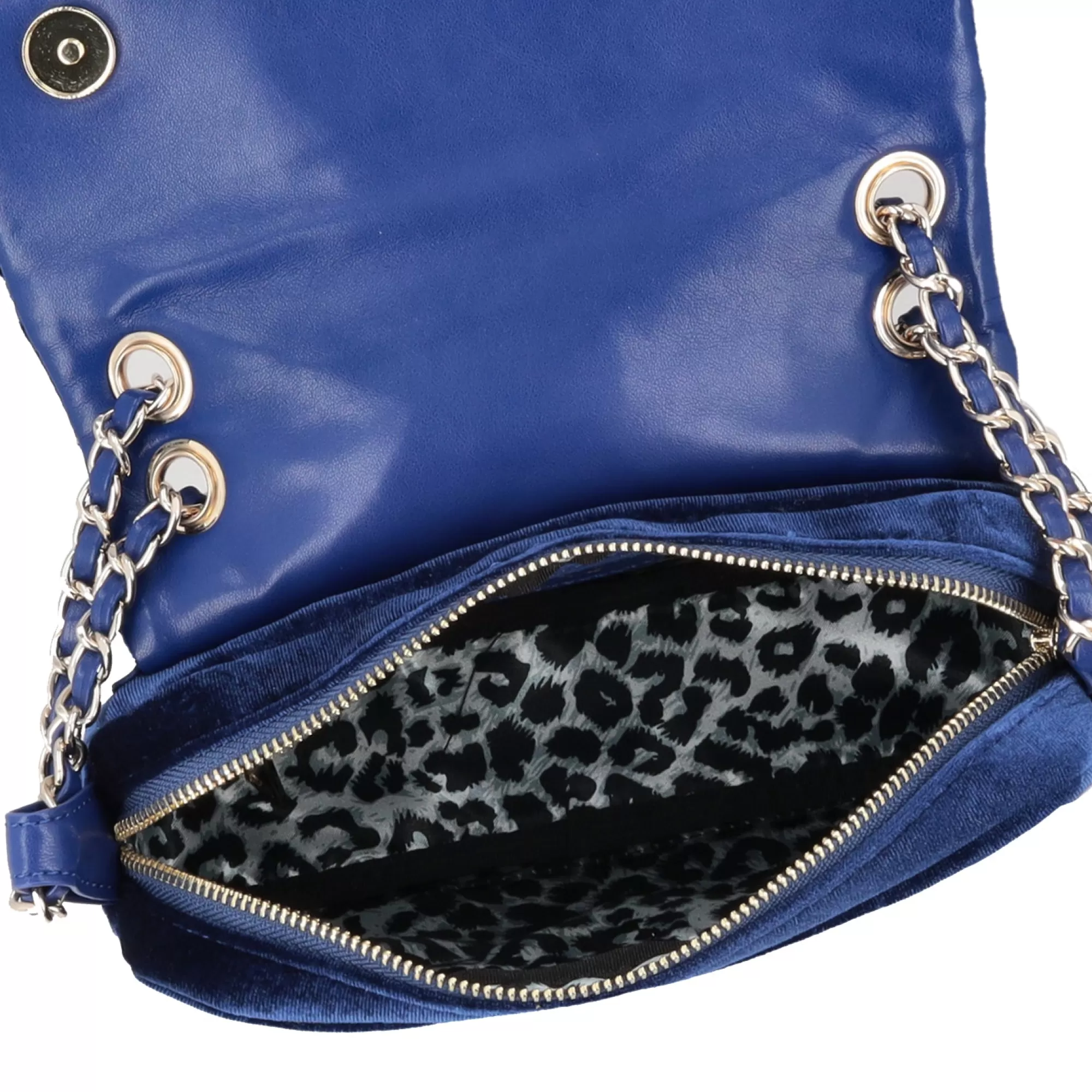 Borse A Tracolla*Tosca Blu Borsa A Tracolla Con Pattina "Velvet" Ette In Velluto Trapuntato Blu