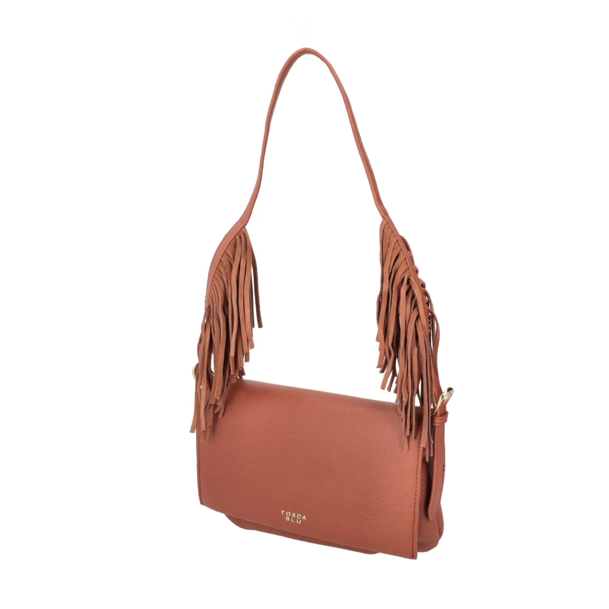Borse A Tracolla*Tosca Blu Borsa A Tracolla "Millefoglie" Color Cuoio Con Frange Marrone