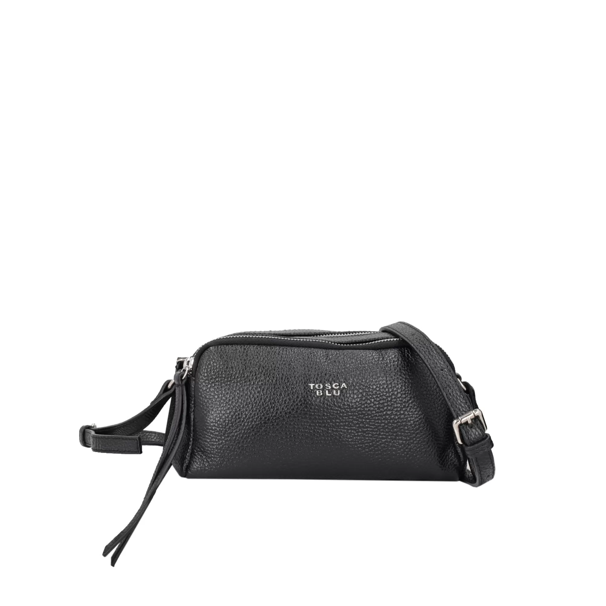 Borse A Tracolla*Tosca Blu Borsa A Tracolla "Zuppa Inglese" Nera In 100% Pelle Bottalata Nero