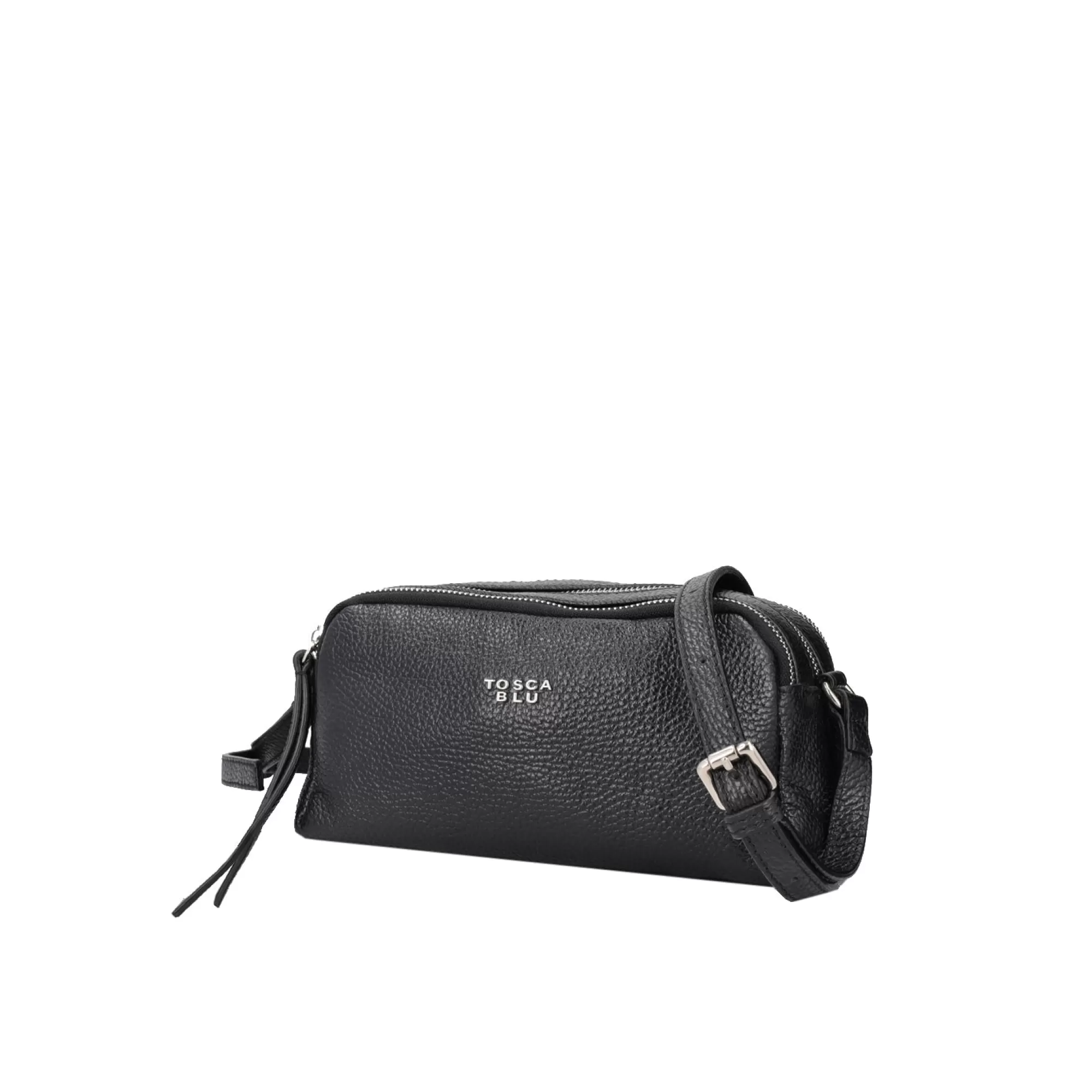 Borse A Tracolla*Tosca Blu Borsa A Tracolla "Zuppa Inglese" Nera In 100% Pelle Bottalata Nero