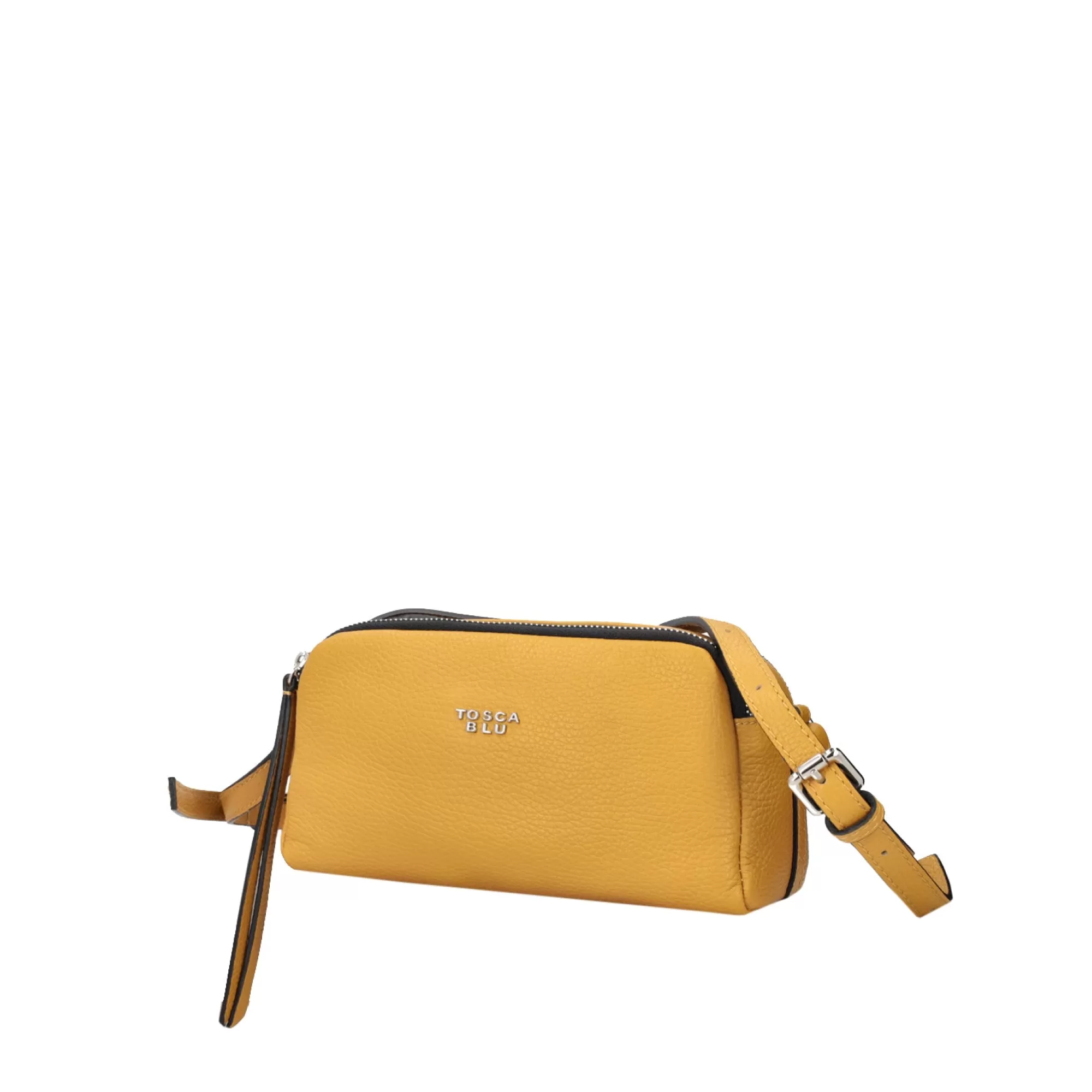 Borse A Tracolla*Tosca Blu Borsa A Tracolla "Zuppa Inglese" Ocra In 100% Pelle Bottalata Giallo