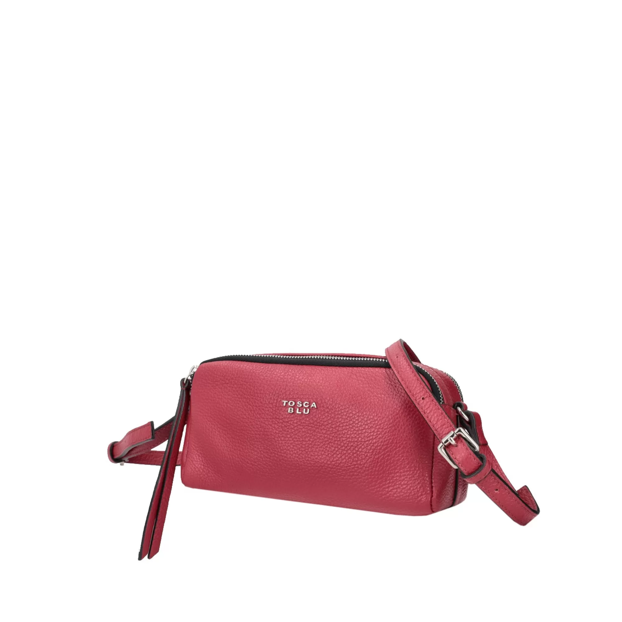 Borse A Tracolla*Tosca Blu Borsa A Tracolla "Zuppa Inglese" Scuro In 100% Pelle Bottalata Rosso