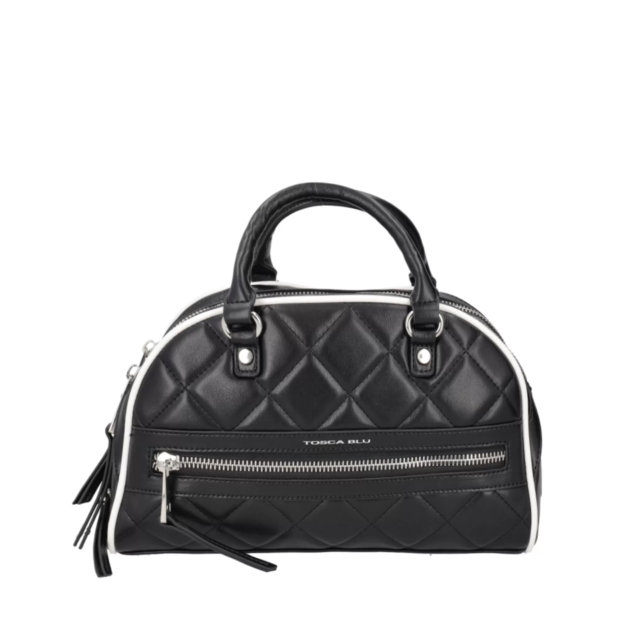 Borse A Mano*Tosca Blu Borsa Bowling "Sweet New York" Con Effetto Trapuntato Nero