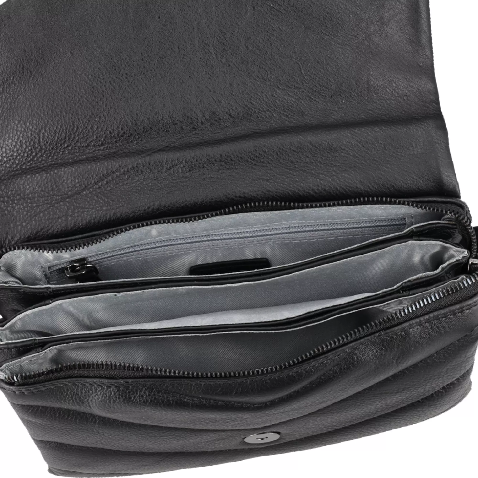 Borse A Tracolla*Tosca Blu Borsa Con Pattina "Pancake" Nera In 100% Pelle Trapuntata Nero