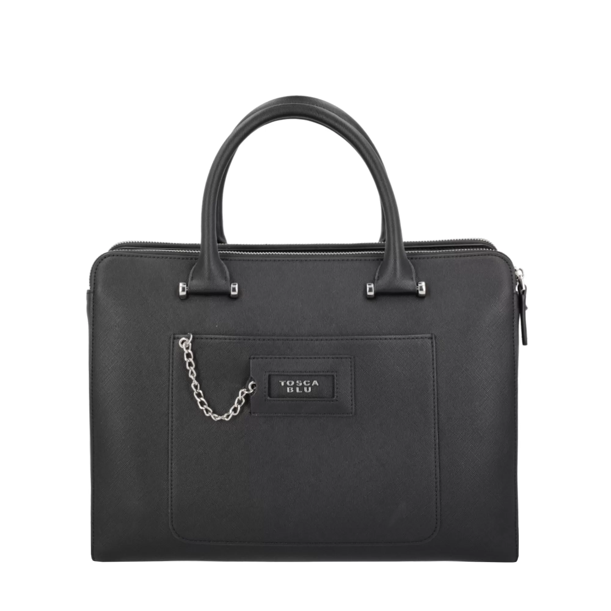 Borse Business*Tosca Blu Borsa Da Lavoro "Harvard" Nera Con Stampa Saffiano Nero