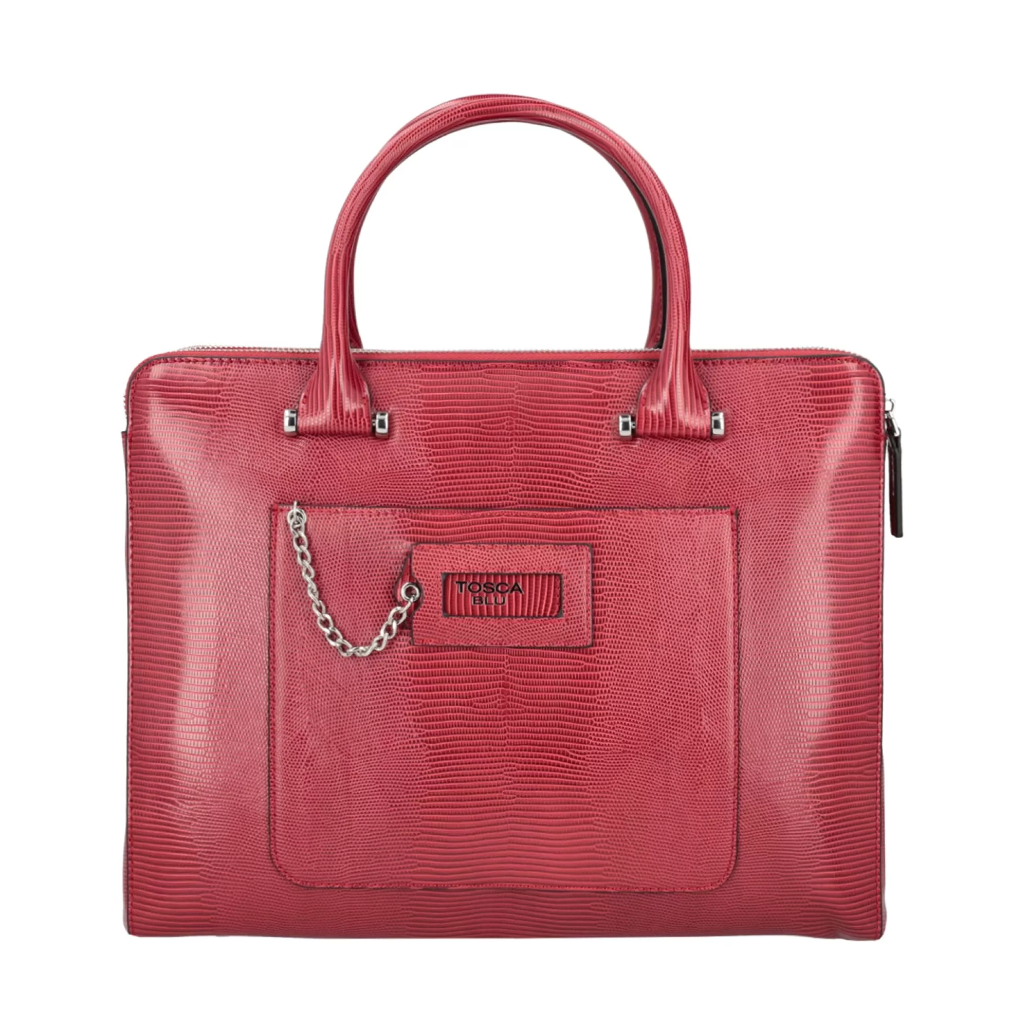 Borse Business*Tosca Blu Borsa Da Lavoro "Harvard" Scuro Con Stampa Teyus Rosso