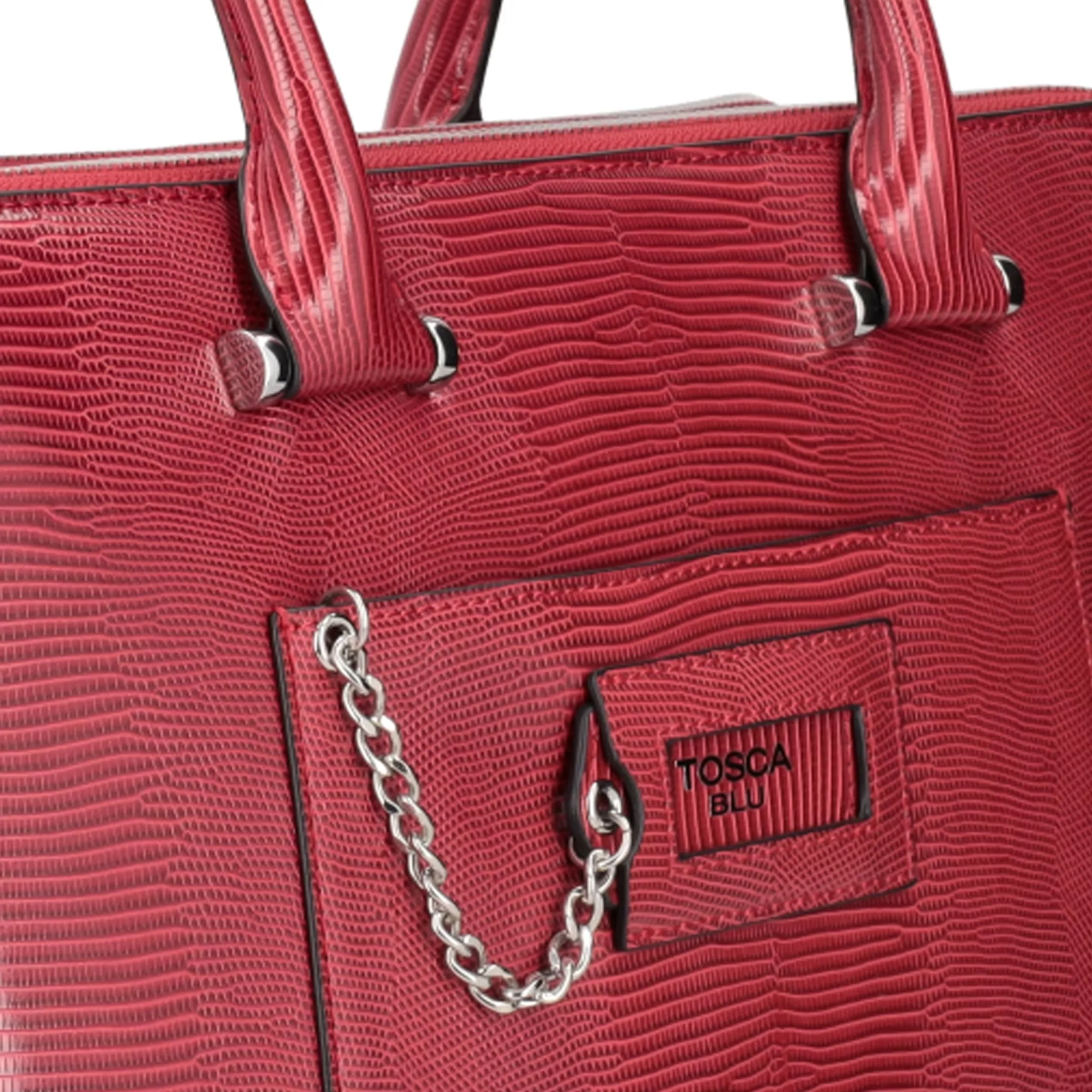 Borse Business*Tosca Blu Borsa Da Lavoro "Harvard" Scuro Con Stampa Teyus Rosso