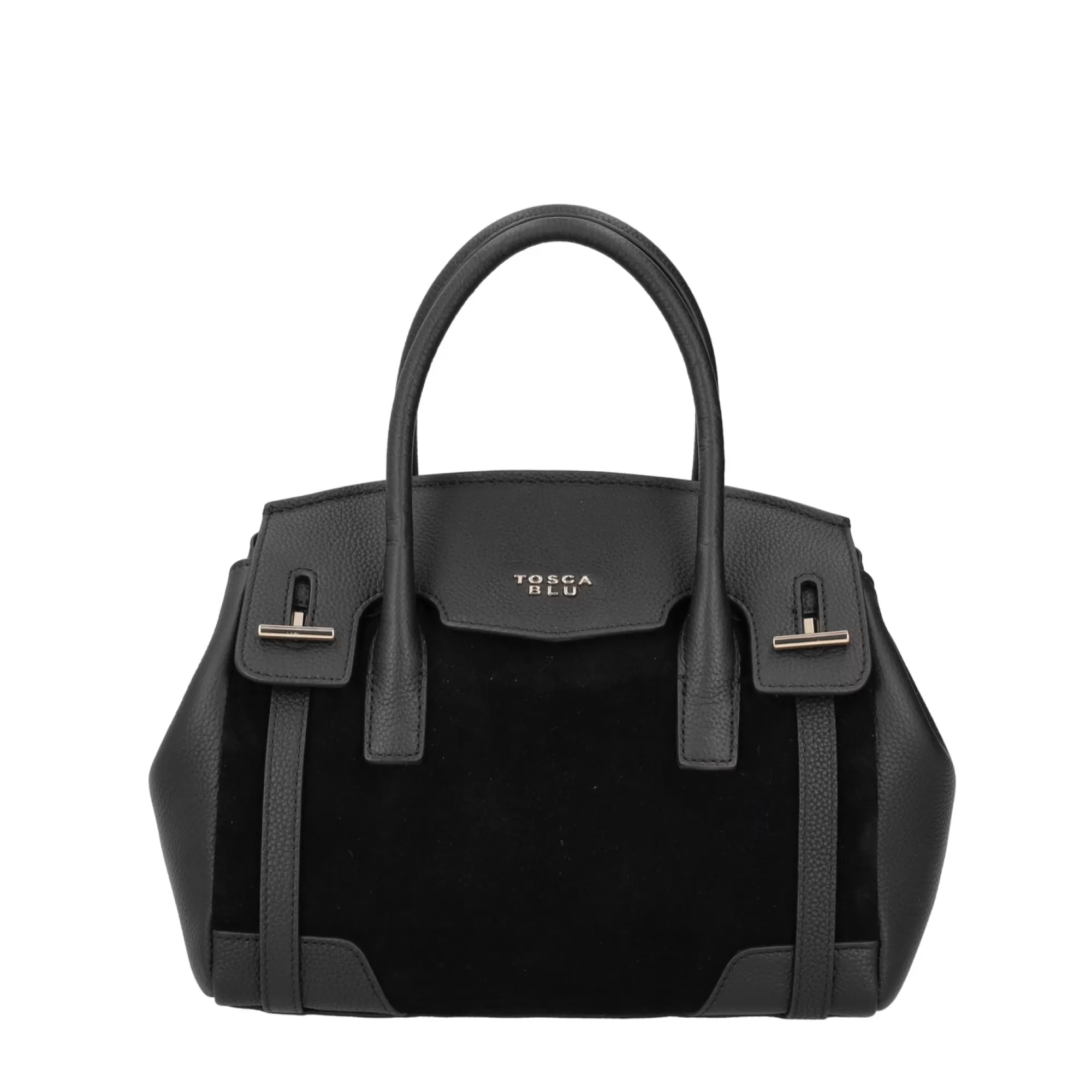 Borse A Mano*Tosca Blu Borsa Media "Meringa" Nera In Mix Pelle Liscia E Scamosciata Nero