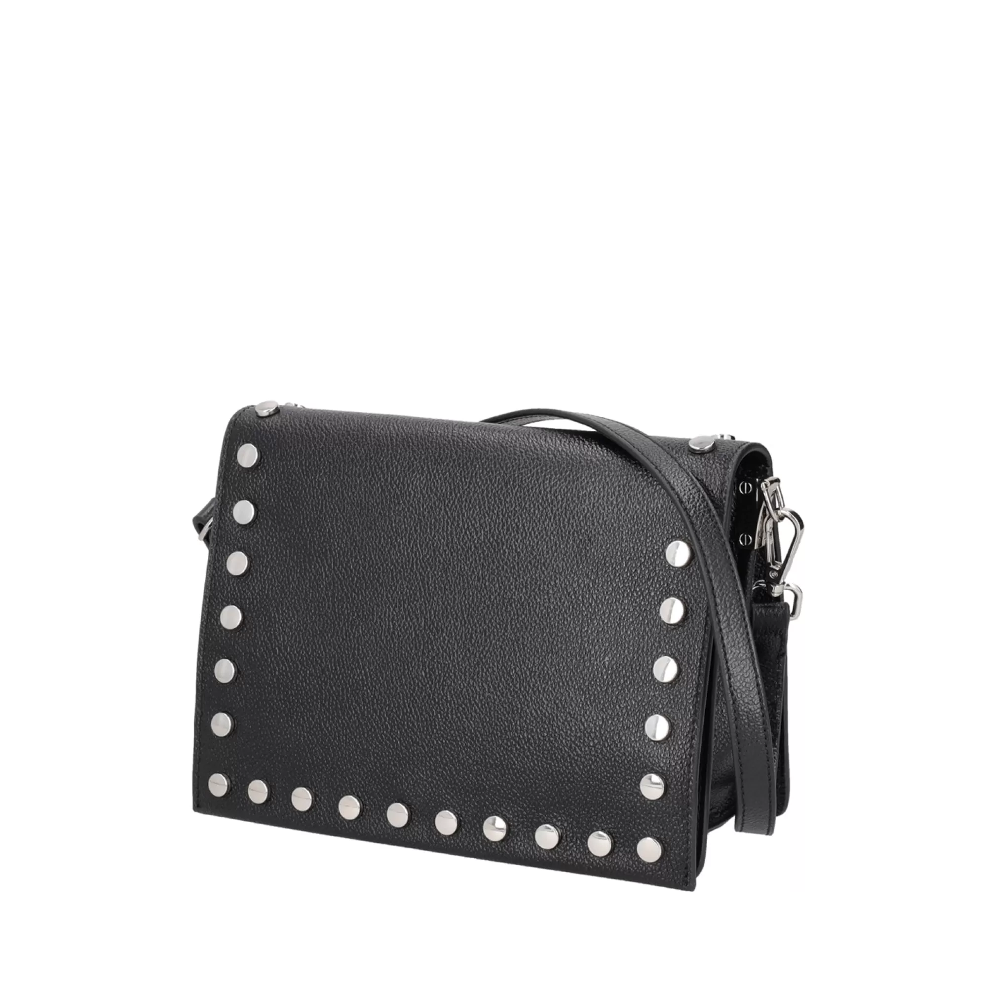 Borse A Tracolla*Tosca Blu Borsa Mini A Tracolla "Confetti" Nera In 100% Pelle Con Borchiette Piatte Applicate Nero