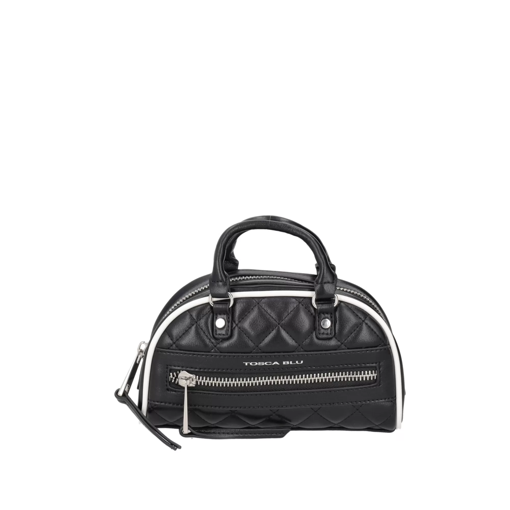 Borse A Mano*Tosca Blu Mini Borsa Bowling "Sweet New York" Con Effetto Trapuntato Nero