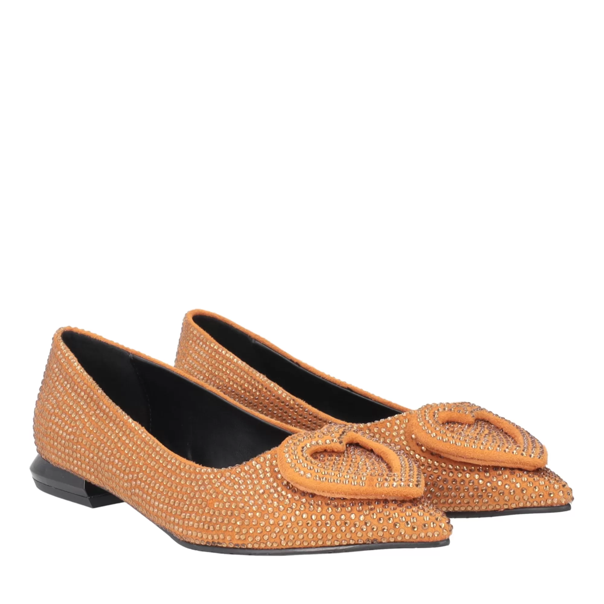 Mocassini*Tosca Blu Mocassino "Cameron" Color Senape Con Microstrass E Cuore Giallo