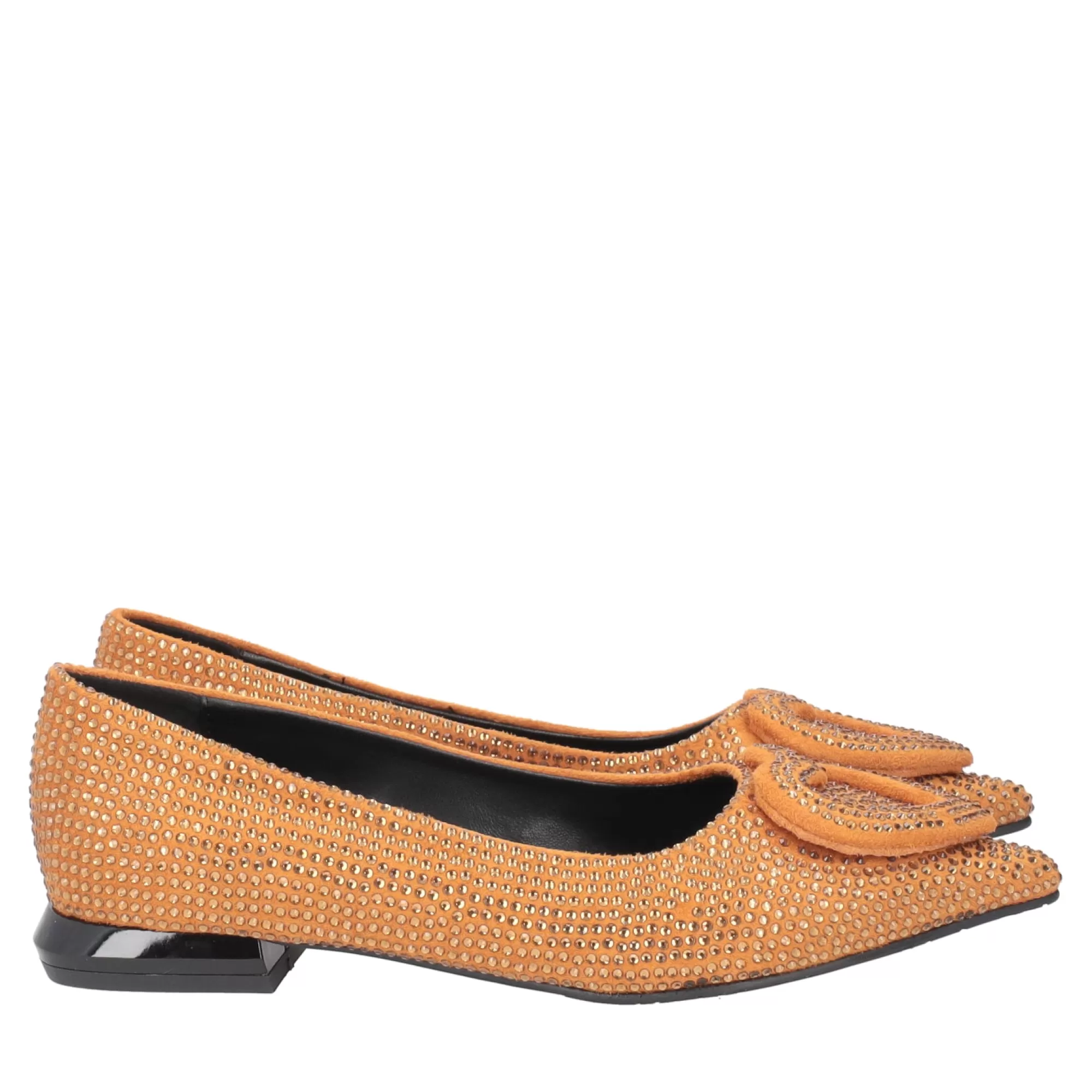 Mocassini*Tosca Blu Mocassino "Cameron" Color Senape Con Microstrass E Cuore Giallo