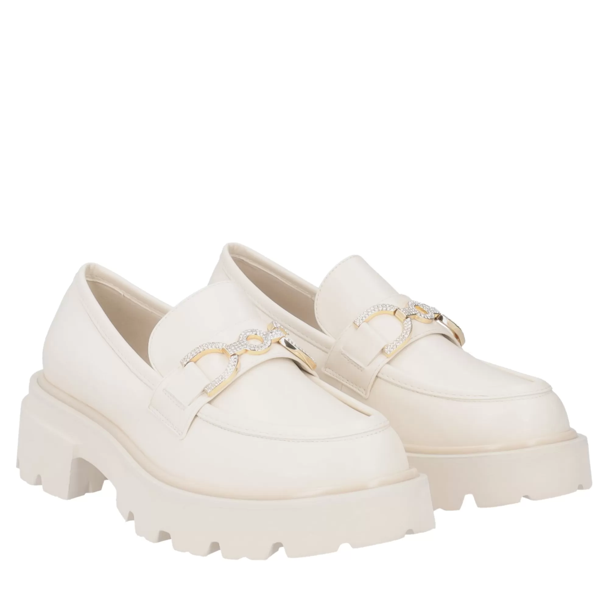Mocassini*Tosca Blu Mocassino "Jennifer" Color Latte Con Suola A Carrarmato Bianco