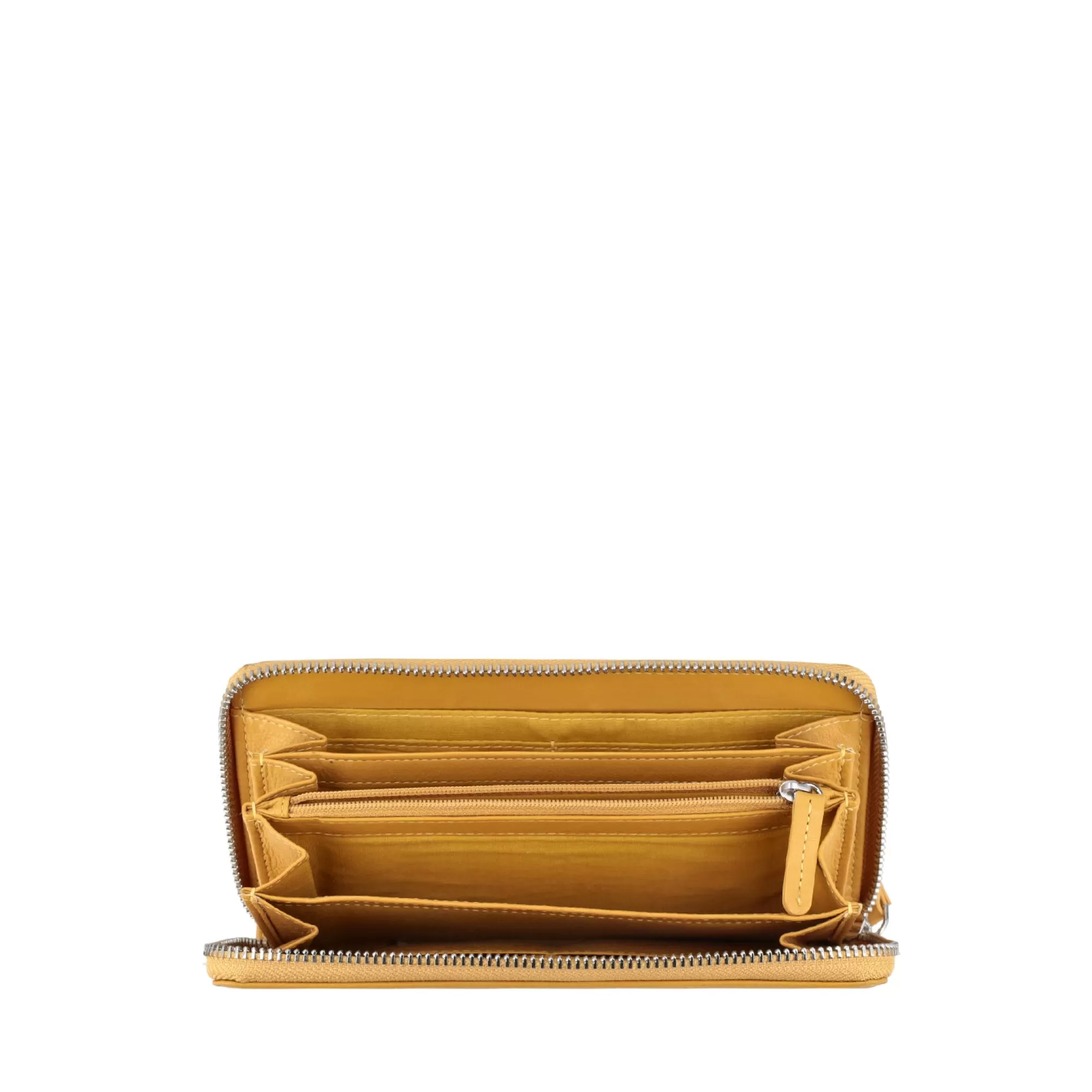 Portafogli E Portachiavi*Tosca Blu Portafoglio Grande "Basic Wallet" In Vivace Color Ocra Giallo