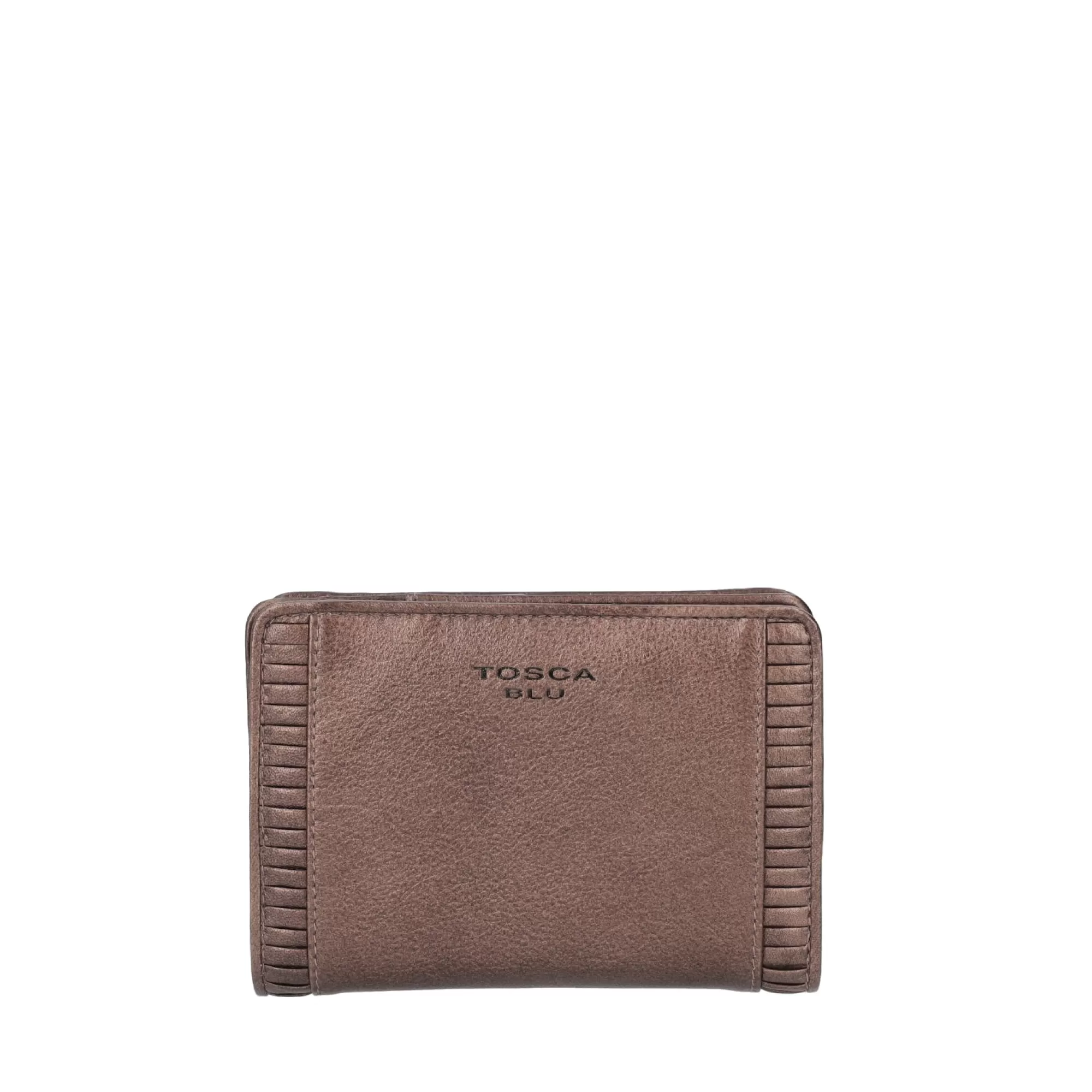 Portafogli E Portachiavi*Tosca Blu Portafoglio Medio "Plisse Wallets" Color Bronzo Marrone
