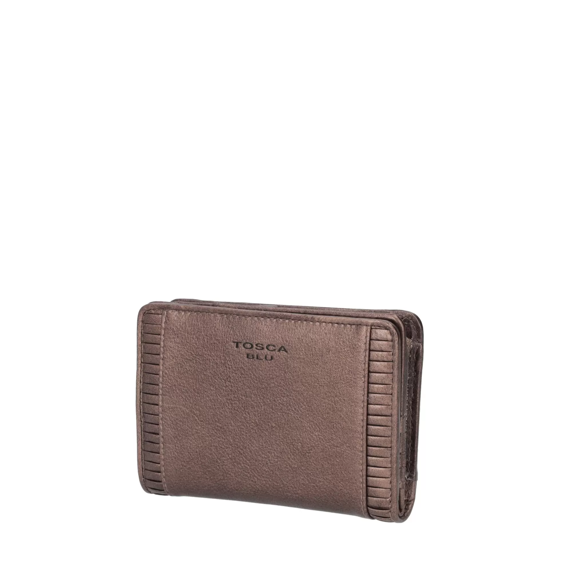Portafogli E Portachiavi*Tosca Blu Portafoglio Medio "Plisse Wallets" Color Bronzo Marrone