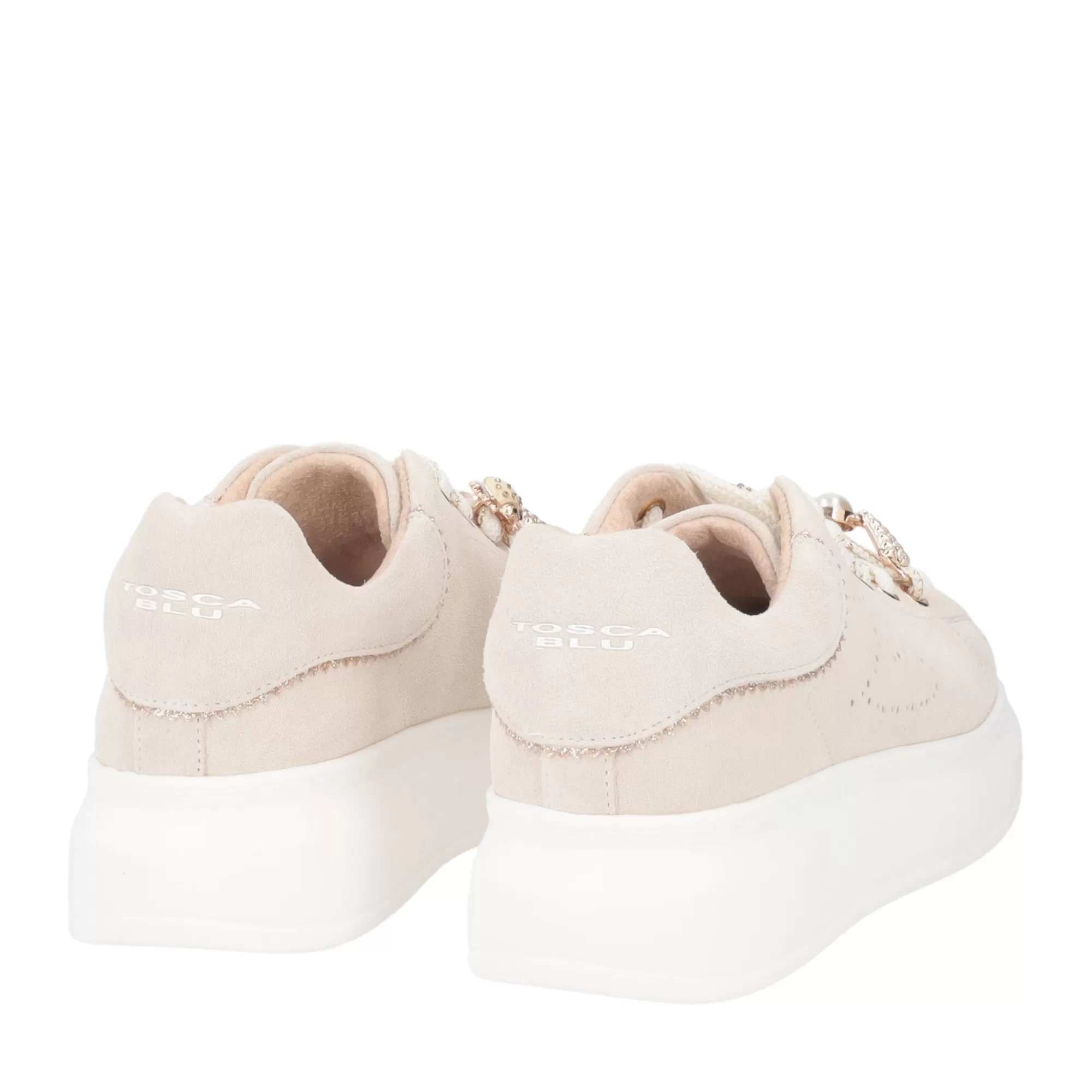 Sneakers*Tosca Blu Sneaker "Allison" In Camoscio Colore Beige Naturale