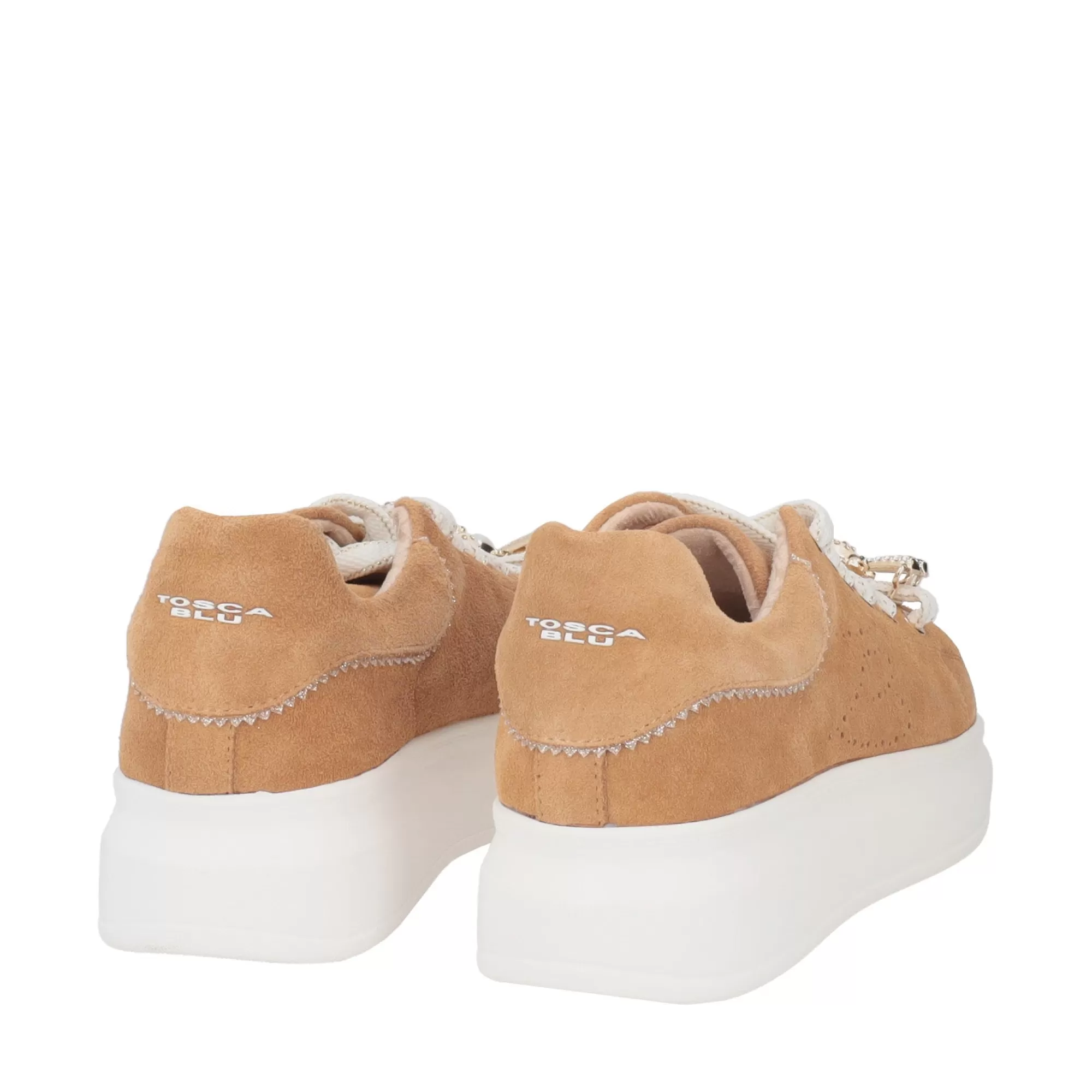 Sneakers*Tosca Blu Sneaker "Allison" In Camoscio Colore Cuoio Marrone