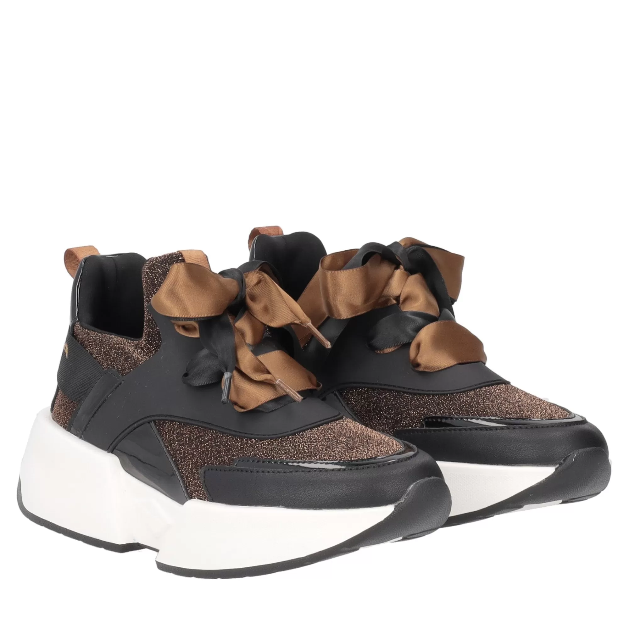 Sneakers*Tosca Blu Sneaker "Annabelle" Color Bronzo In Lurex Marrone