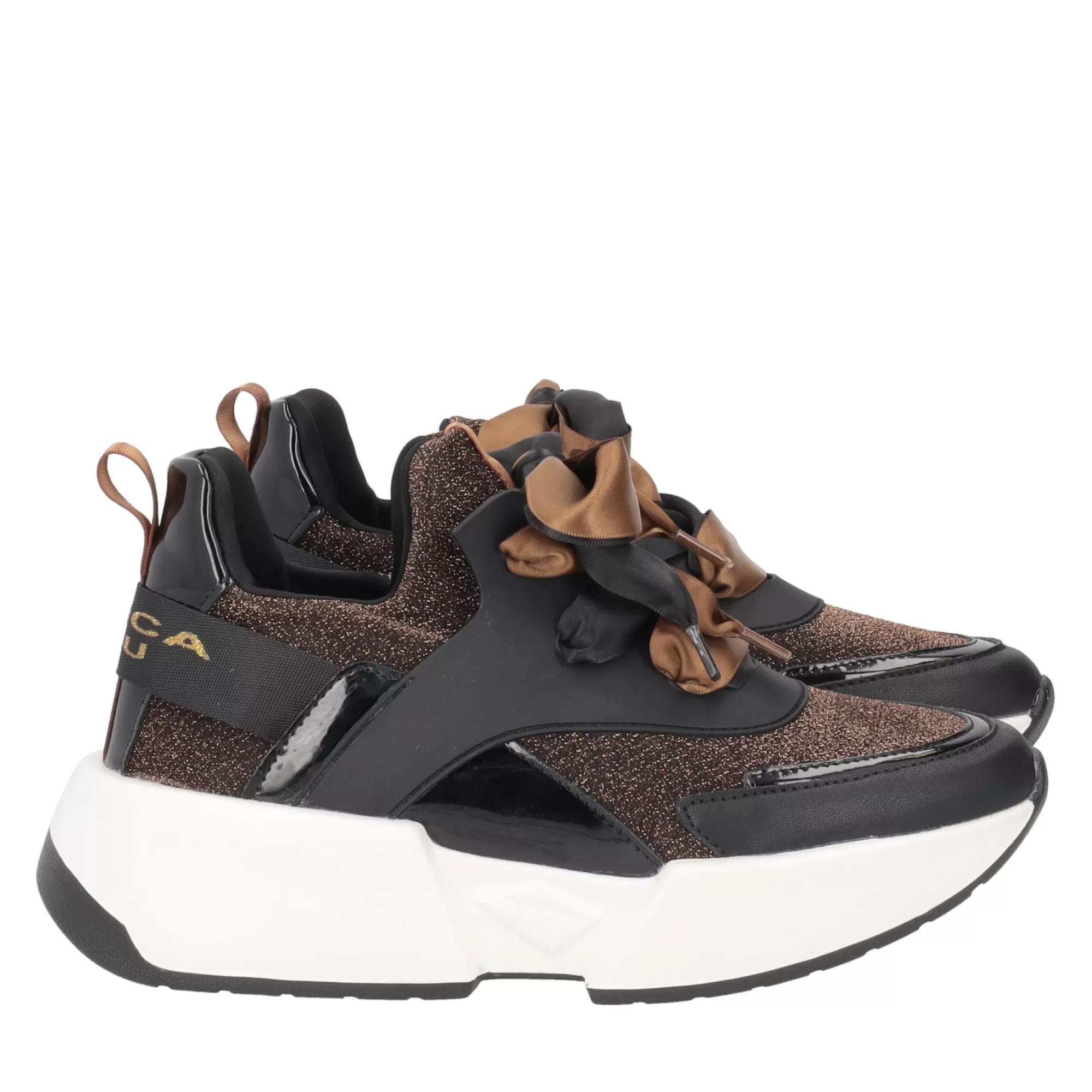 Sneakers*Tosca Blu Sneaker "Annabelle" Color Bronzo In Lurex Marrone