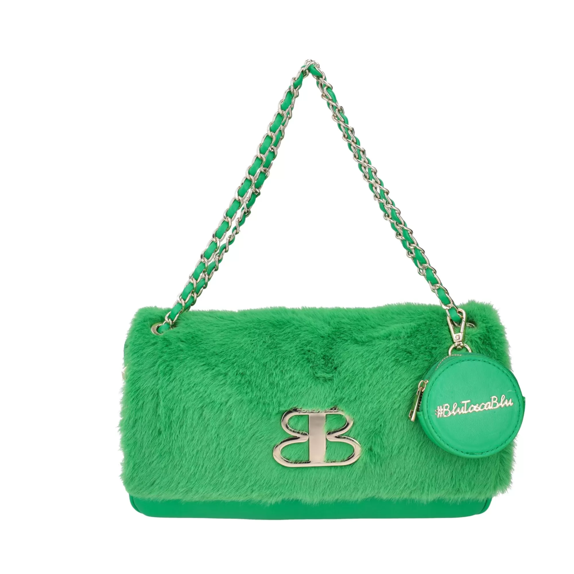 Borse A Tracolla*Tosca Blu Tracolla "Zucchero" Color Con Logo Oro Verde