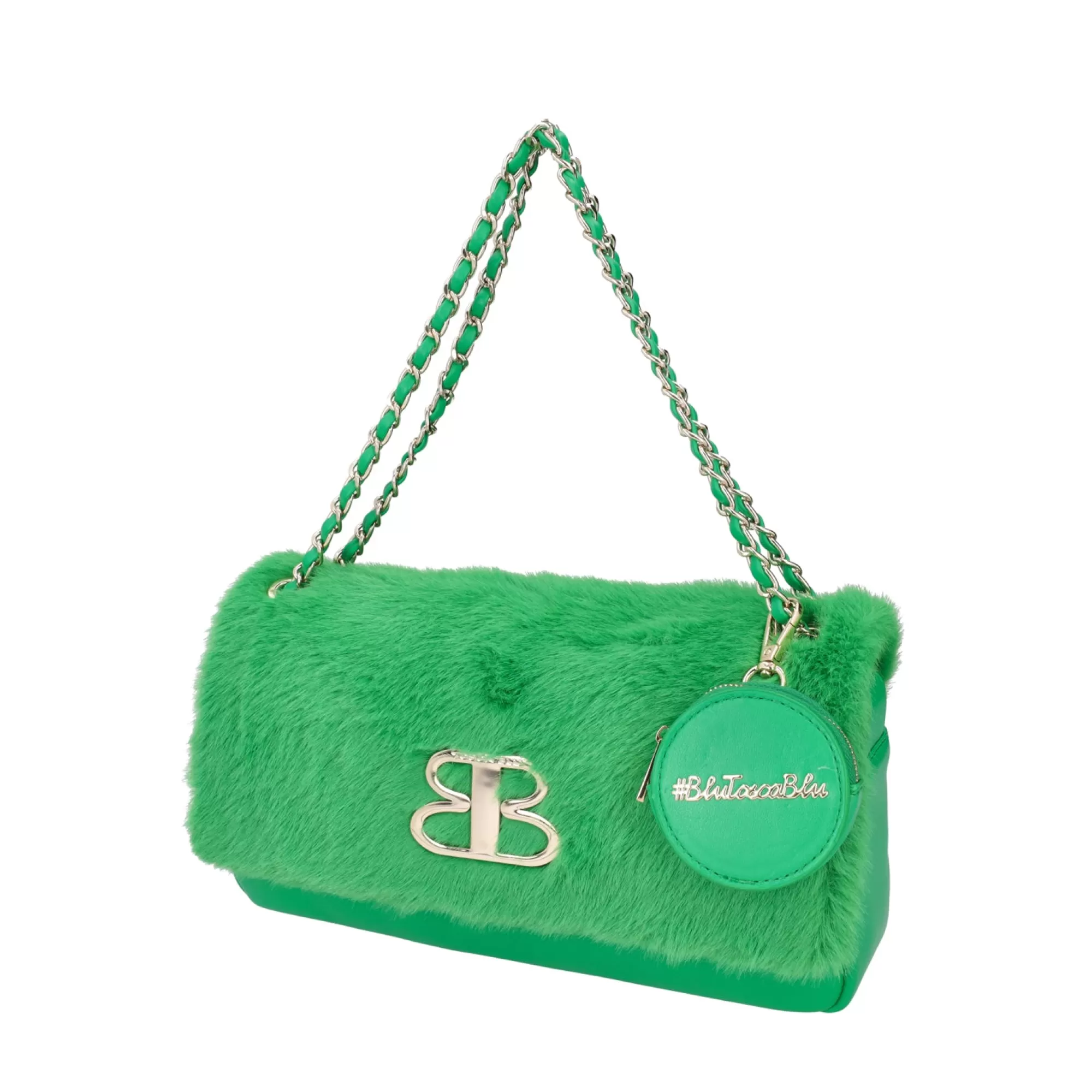 Borse A Tracolla*Tosca Blu Tracolla "Zucchero" Color Con Logo Oro Verde