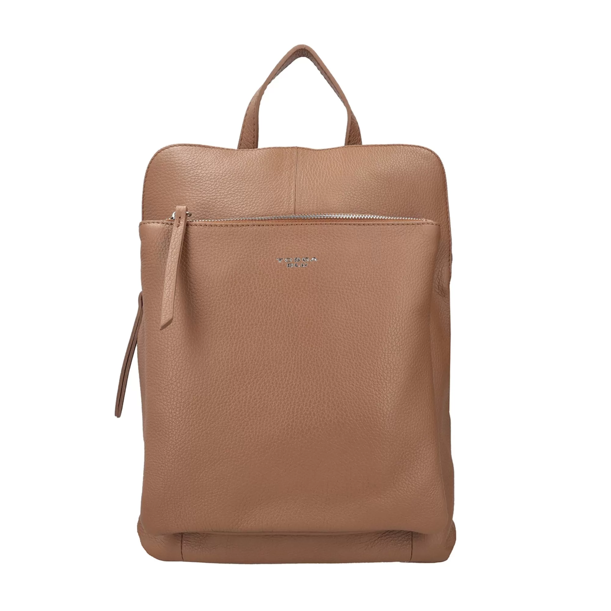 Zaini*Tosca Blu Zaino In Pelle Con Chiusura A Zip Colore Beige Naturale
