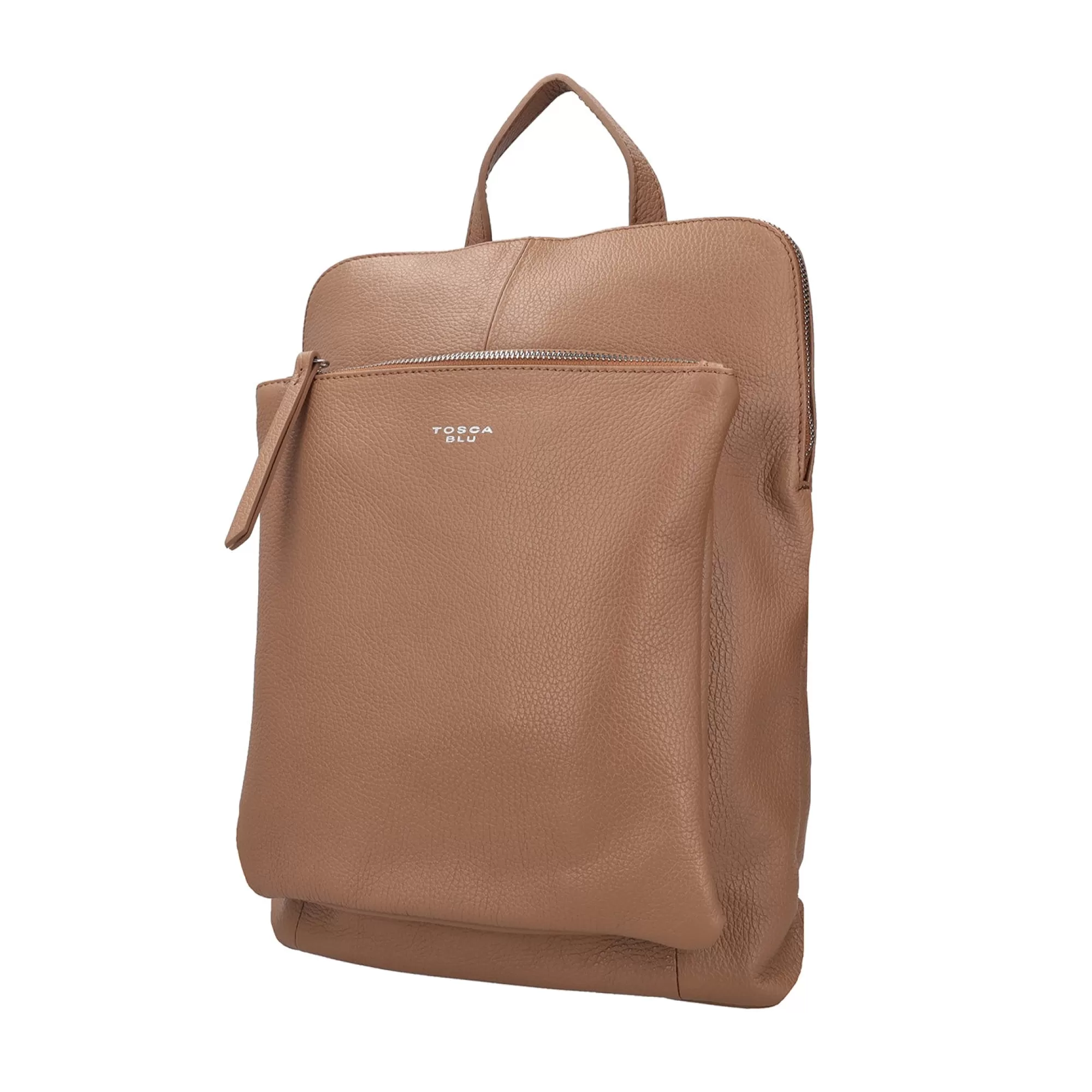 Zaini*Tosca Blu Zaino In Pelle Con Chiusura A Zip Colore Beige Naturale