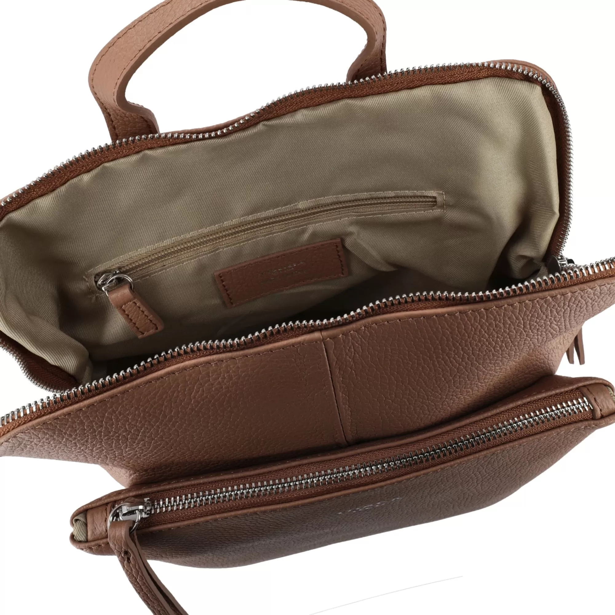 Zaini*Tosca Blu Zaino In Pelle Con Chiusura A Zip Colore Beige Naturale