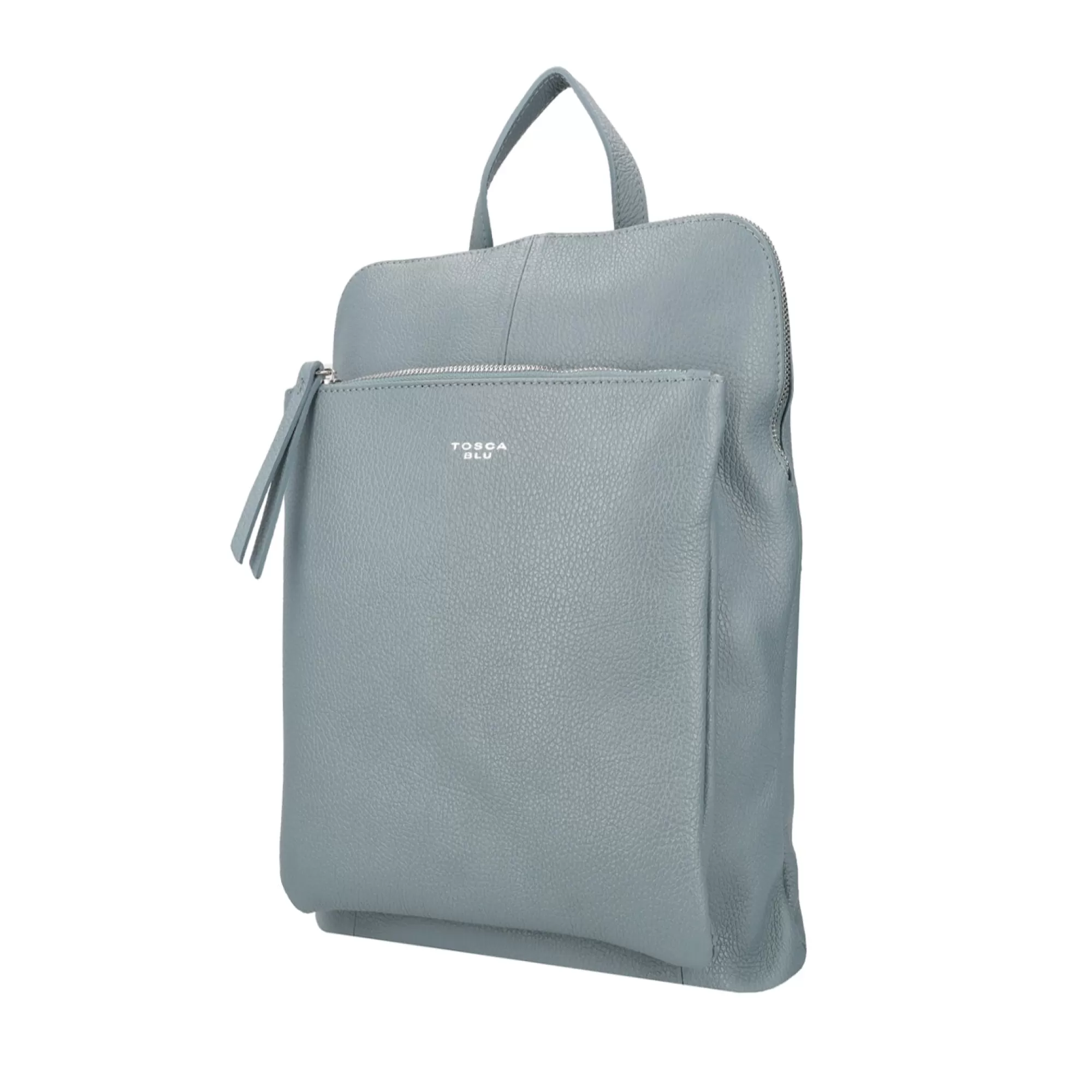 Zaini*Tosca Blu Zaino In Pelle Con Chiusura A Zip Colore Blu Avio Nero