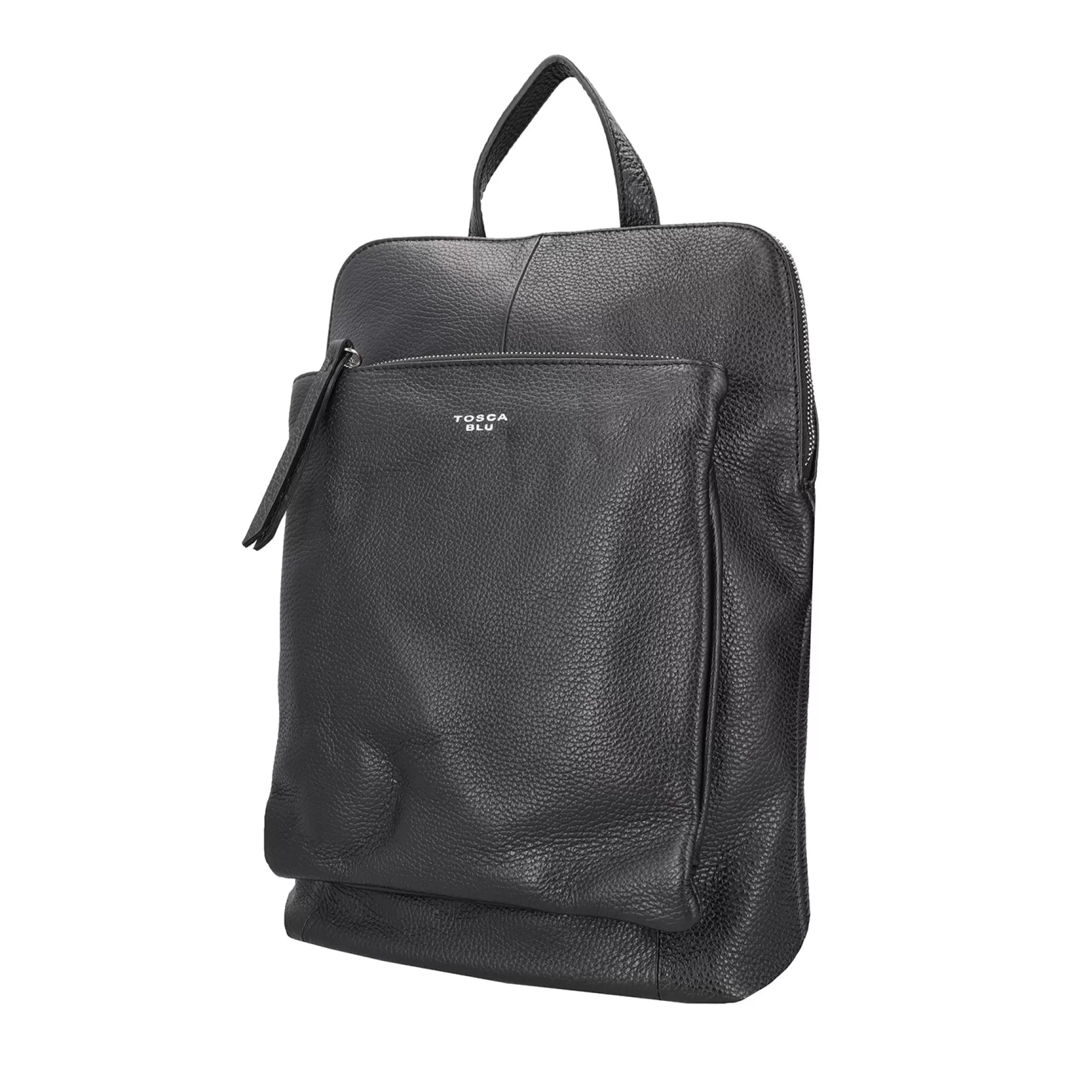 Zaini*Tosca Blu Zaino In Pelle Con Chiusura A Zip Colore Nero Rosso