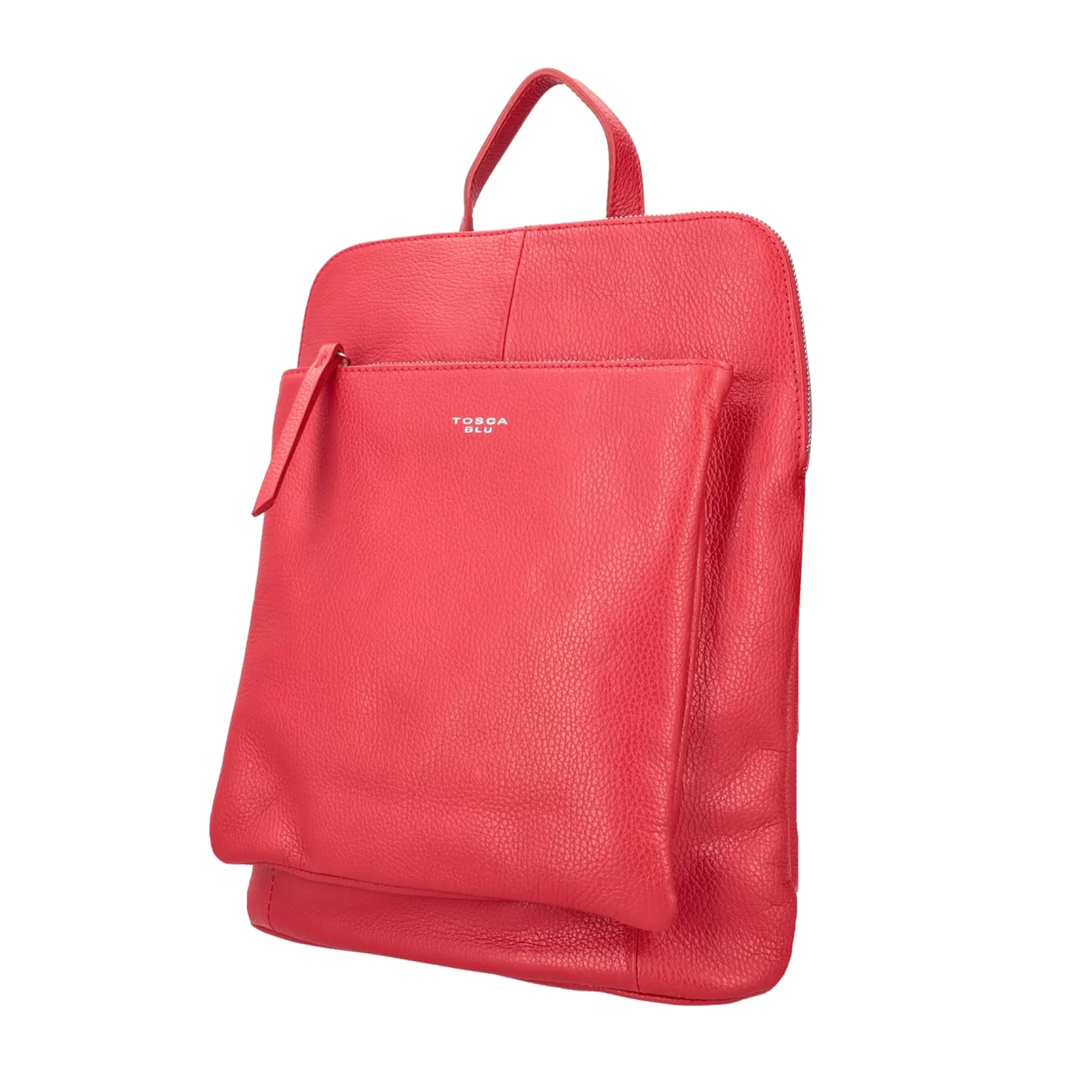Zaini*Tosca Blu Zaino In Pelle Con Chiusura A Zip Colore Rosso Blu