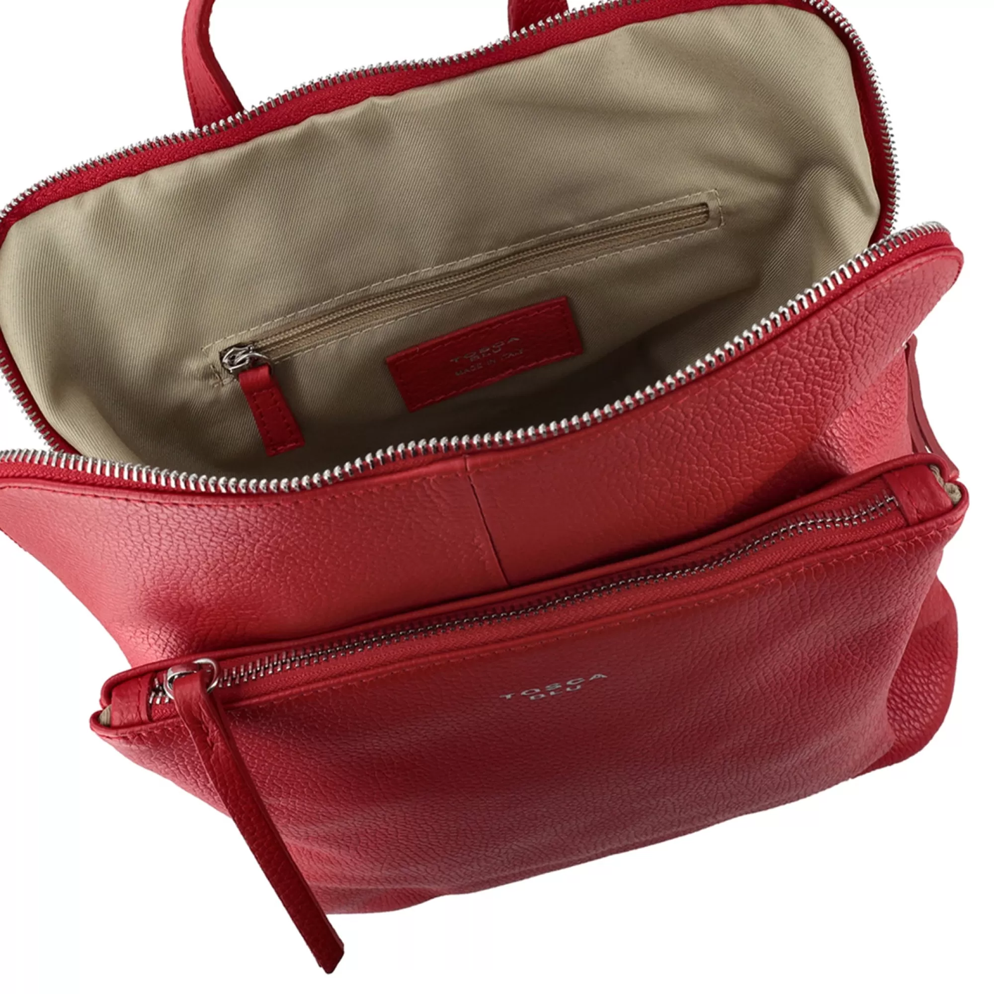 Zaini*Tosca Blu Zaino In Pelle Con Chiusura A Zip Colore Rosso Blu